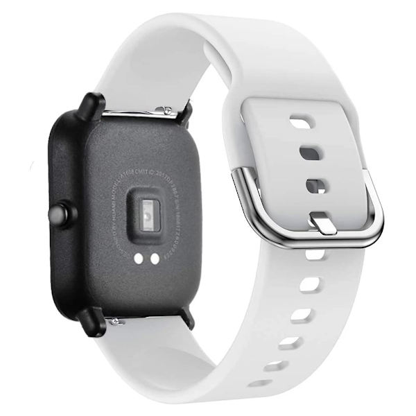 20mm 22mm Ranneke Amazfit GTS 2/3/4 Mini, GTR 2/3/4 42mm Silikon Ranneke Amazfit Bip Rannekkeen Tarvikkeet Valkoinen