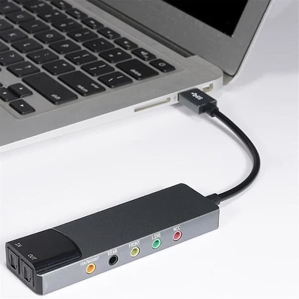 6-i-1 Computer Lydkort 5.1 Usb Eksternt Lydkort Multifunktionel Lydkonverter til Laptop