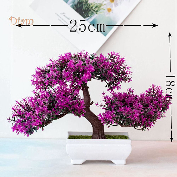 Fetong 1 stk Kunstig Blomst Fyrretræ Plante Foto Prop Bryllup Hjem Bonsai Dekoration? Yellow