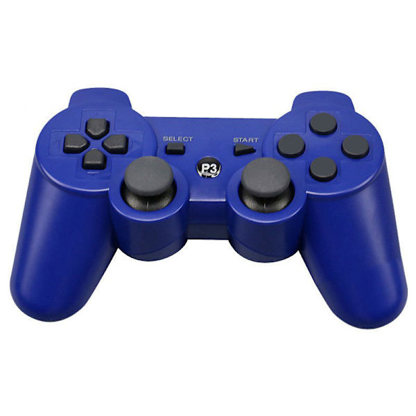 ps3 controller dual vibration PC computer controller USB trådløs bluetooth controller 360 controller dual vibration snefnug knap Blue - Regular Button