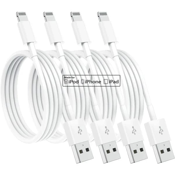MFi-certifierat 4-pack 2m Lightning-kabel för iPhone 12/11/X & Fler