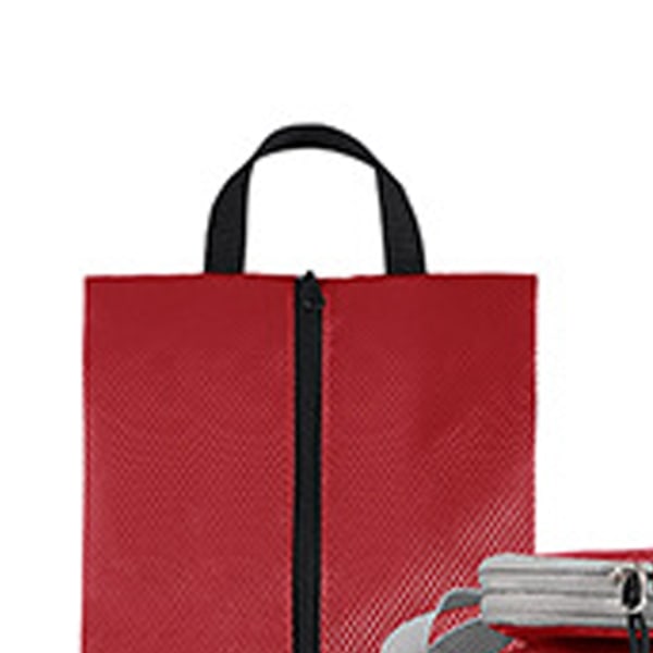 4 STK Rejsetaske Sammenfoldelig pakning Opbevaringspose Mesh Synlig genstand Tøj Sortering til rejseforretningsrejse Rød 4 STK (inklusive skotaske)
