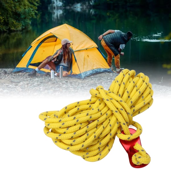 4 stk reflekterende telttau Nylon Guyline teltsnorer med aluminiumsjusteringer Strammer for campingvandring 13,1 fot 4 mm