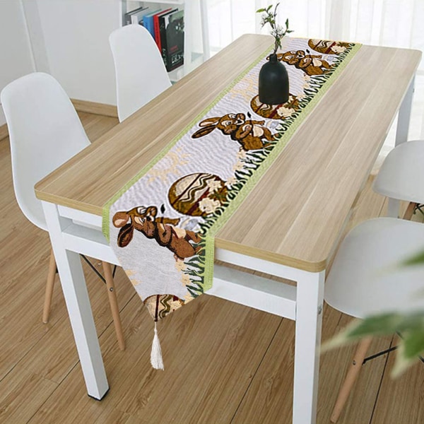 Illallispöydän koristelu pääsiäispupun pöytäjalka keittiöön ja viinikaappiin Neulotut kanin pöytäkiskot