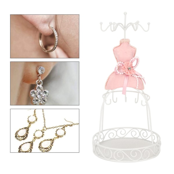 Smykker viser Stand Mannequin Princess Model Kjole Stativ til at hænge øreringe Armbånd Ringe