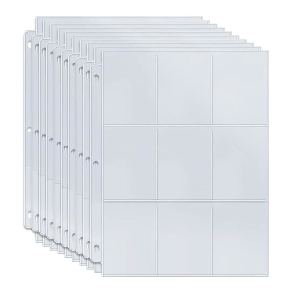 10-pack - Plastfickor för Samlarkort - Card Sleeves 9-fack