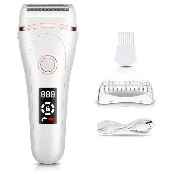 Damebarbermaskine Genopladelig elektrisk barbermaskine til kvinder med LED-skærm Fjernelse af kropshår til ansigt under armben og bikinilinje