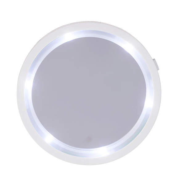 Makeup Mirror with LED Light & Suction Cup - Illuminated Mirror White