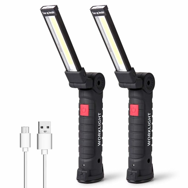 Paris_LED-arbejdslampe lommelygte bærbar LED genopladelig, 2 stk