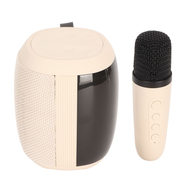 Mikrofon Bluetooth högtalare RGB Light Mini Karaoke-maskin med enkelmikrofon för hushållsfest Vit