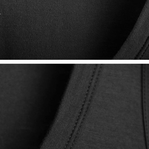 Ärmlöst linne för män med rund hals slimmad mjuk bomull Casual sportväst för löpning Svart XL