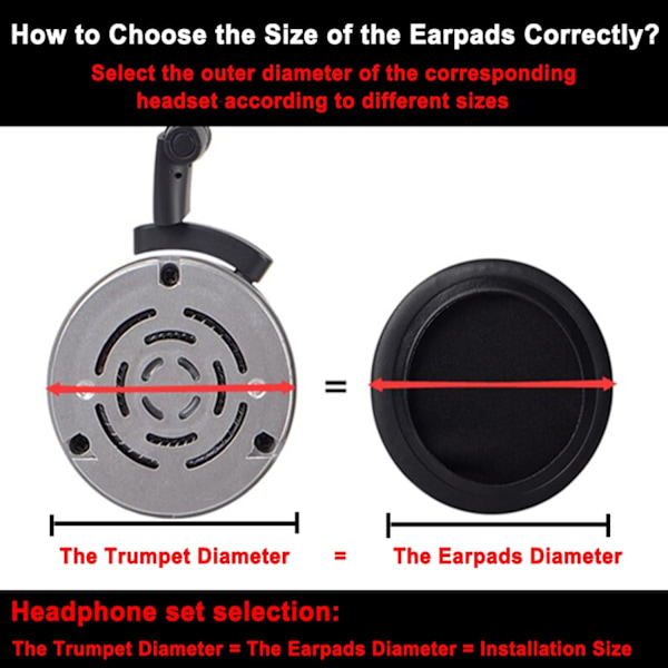 Øretelefoner 1 par 70mm Universal Udskiftning Hovedtelefoner Puder