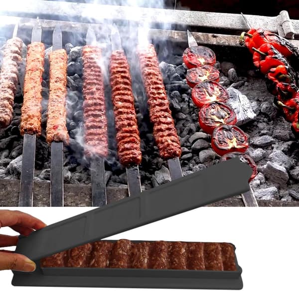 Kebab Maker Grillspyd, 11 tommer lang pressform Kabab Maker Press