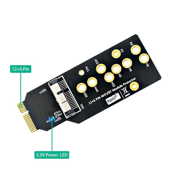 12+6-nastainen Wifi Bluetooth -moduulin suojasovitin malleille BCM94360CD, BCM94331CD, BCM94360CS, BCM94360CS2, B.pa