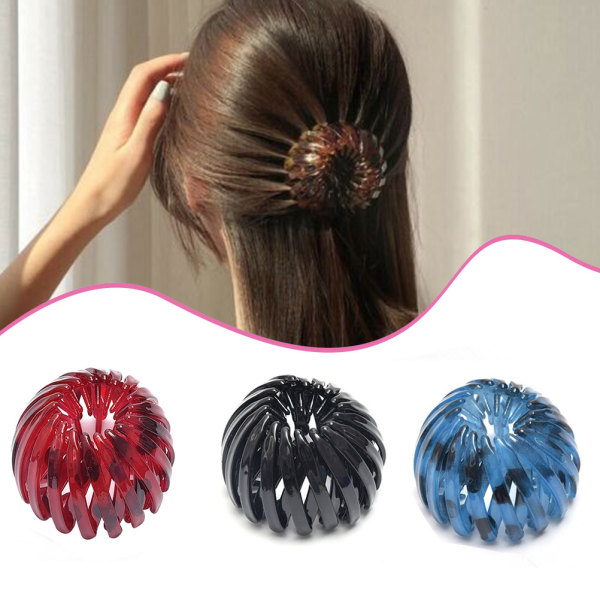 Fuglerede formede hårspænder Vintage geometriske hårløkker hestehaleholder til kvinder piger 1 stk lyseblå