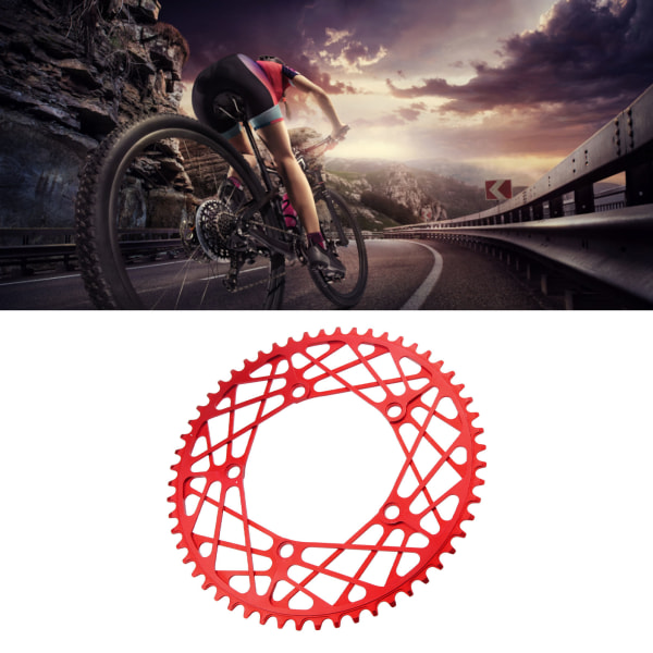Cykelkædering 56T aluminiumslegering let slidstærk cykelkæde Hjulkransplade til udskiftning Rød