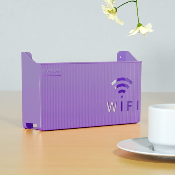 Trådløs Wifi-ruter Hylla Förvaringslåda Vägghängande ABS-materiale fiolett