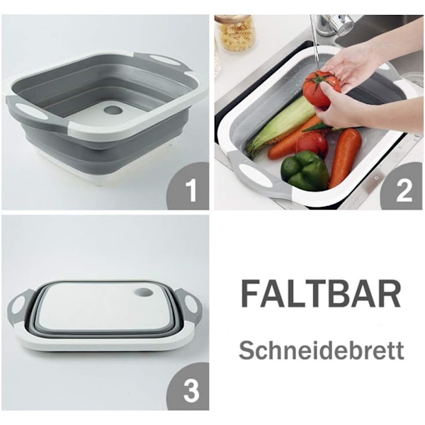 Foldbar multifunktionel campingvask, plastsilikon vask