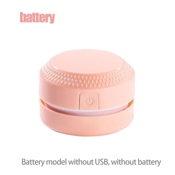 Bärbar Mini Desktop Dammsugare Gummi Konfetti Rengöring For Student Tillbehör Hem Offic pink batteri