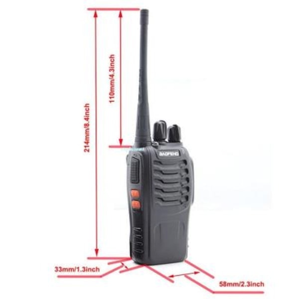 Baofeng BF-888 Walkie Talkie UHF 400-470MHZ - 16CH 5W - Lang rekkevidde (PA)