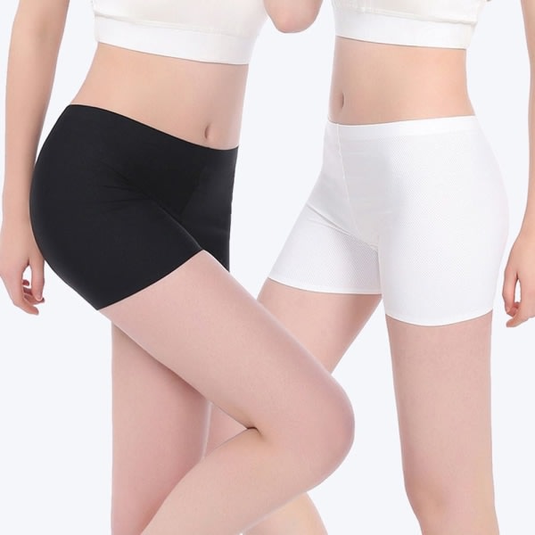 Summer Ice Silk Pustende Plus Size sømløse bukser SVART L Svart L (55-72,5 kg) Black L (55-72.5kg)