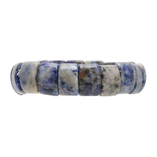 Perlearmbånd Natursten Enkel Stretch Flad Tube Form Blå Prik Blandede Farve Smykker