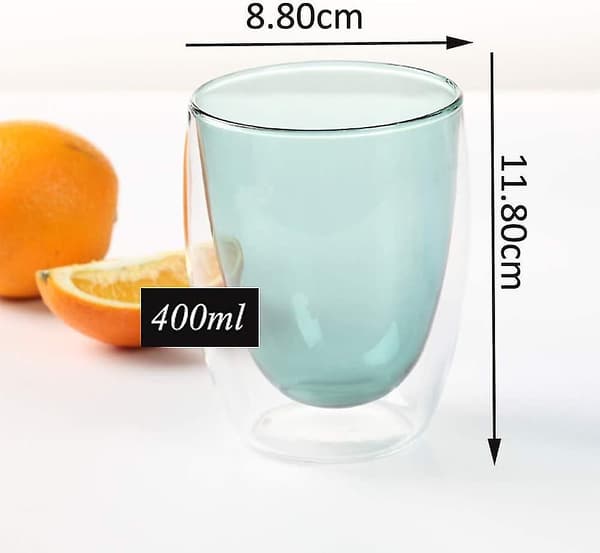 Dobbelt væggede glaskaffe. 400 ml Latte-glas. Dobbeltlags glaskaffe