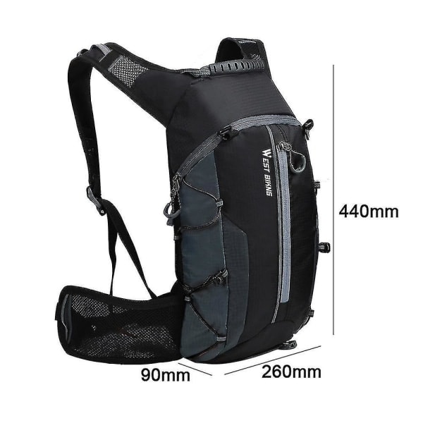 Vedenpitävä pyörälaukku Pyöräreppu Hengittävä 10l Ultralight pyöräilyvesipussi Kiipeily Pyöräily Nesteytysreppu (PA)