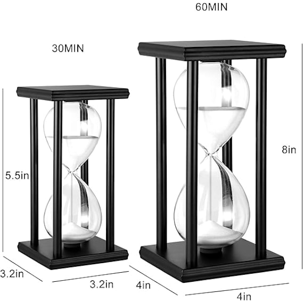 Timglas Timer 30/60 minuuttia puinen hiekka-ajastin luovalle G:lle