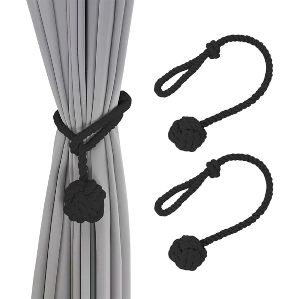 Beige gardinbindningar, 2 delar svarta gardinbindningar, handstickade gardinbindningar, gardinrepsbindningar, gardiner med spänne för tärningar