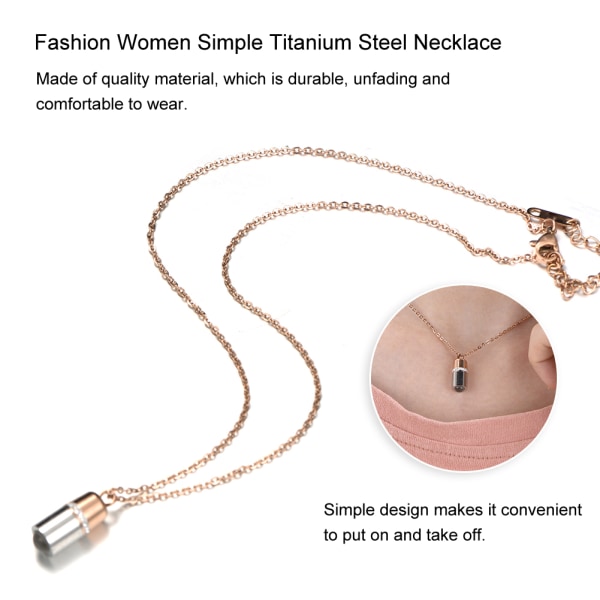 Mode kvinder Lady Simple Titanium stål halskæde vedhæng dekoration halskæde