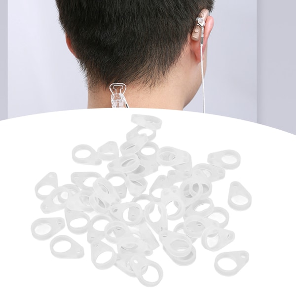 50st hörapparat Silikonögla Flexibel ersättning hörapparatklämma Adapter för hörapparatslina Medium