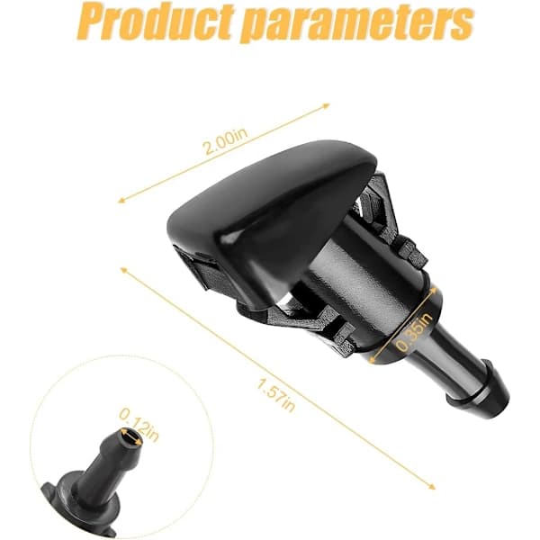 2 stk. Bil Vindusspylerdyser, Auto Vindusvisker Nylon Spray Jet Kit Erstatningstilbehør