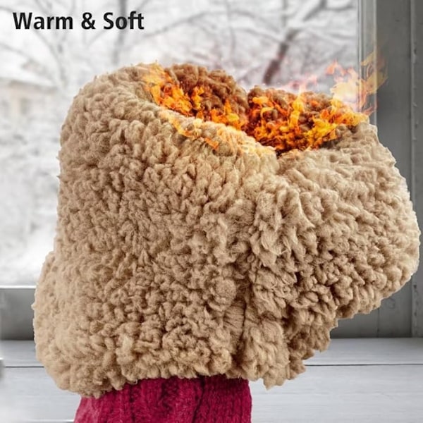 Tofflor med strumpor för män & kvinnor, fluffiga tofflor med grepp, halkfri fleecefodrad, värmehållande, julklapp, storlek M 40-42
