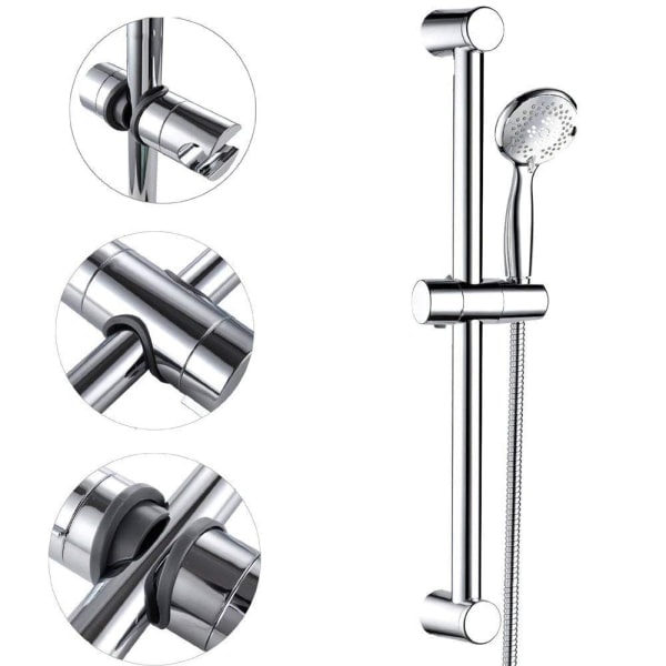 Utbytbar handhållen duschhållare, duschhuvudhållare, 18-25 mm diameter justerbar, ABS krom-2 st (PA)