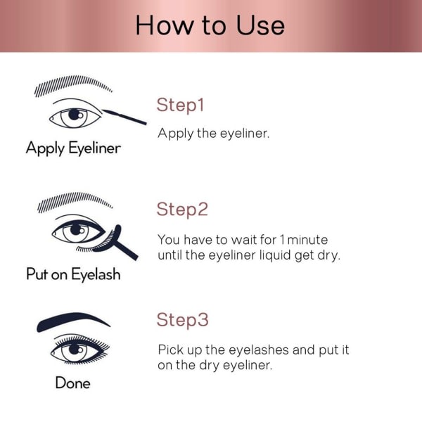 10 par magnetiske øjenvipper Eyeliner Liquid & Pincet Sæt