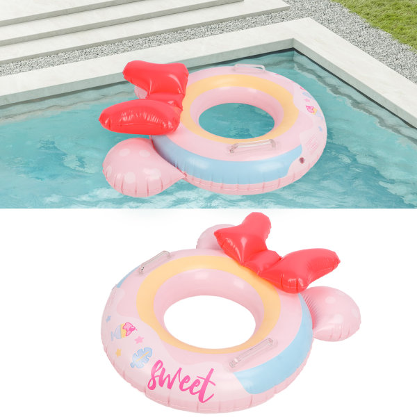 Kid Sød tegneserie svømmering Børn Beach Party Blød oppustelig pool flyder med dobbelt håndtag Pink