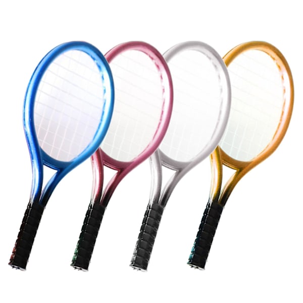 Mini Tennisracket och Bollset för Tårtdekoration 1:12 Miniatyr Tennis Kit Blå Blue 9x4cm