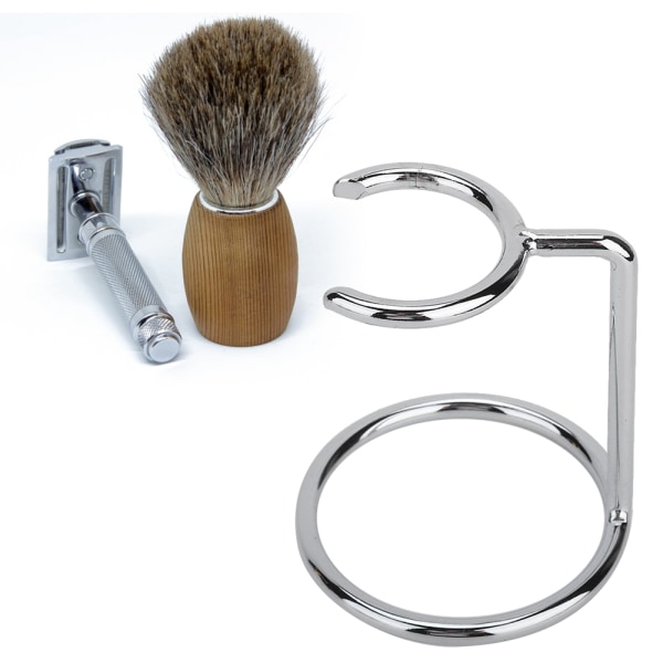 Mænd rustfrit stål barberbørstestativ Barbermaskineholder til salon hjemmerejsebrug