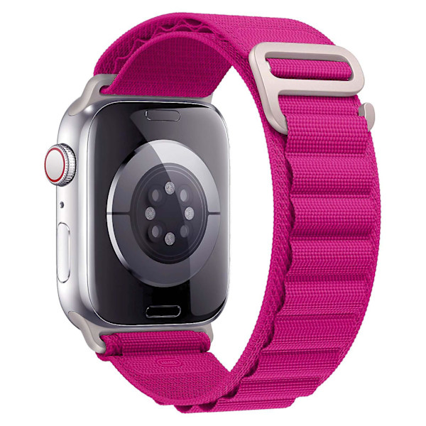 Alpine Loop Rem til Apple Watch 49mm 44mm 40mm 45mm 41mm 42mm 38mm 38 40 44 45 Mm Armbånd Iwatch Ultra Serie 7 6 3 Se 8 Rose rød