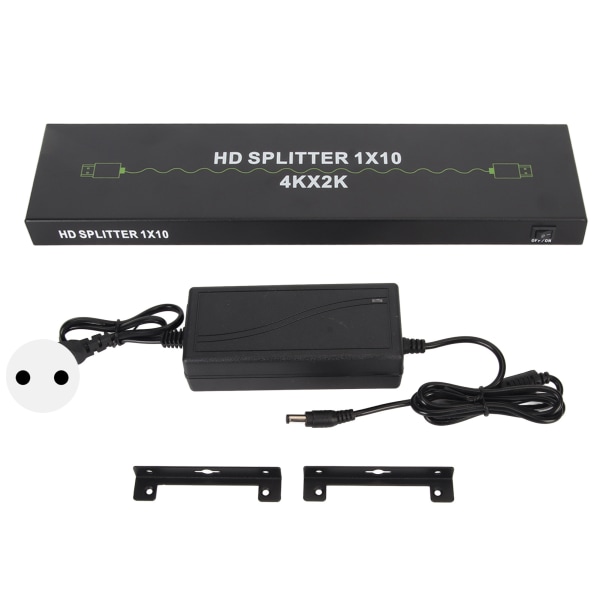 1 in 10 Out HD Multimedia Interface Splitter Support 4K 30Hz 3D Sound Video Sync 10 Way HD Video Splitter 100?240V EU Plug