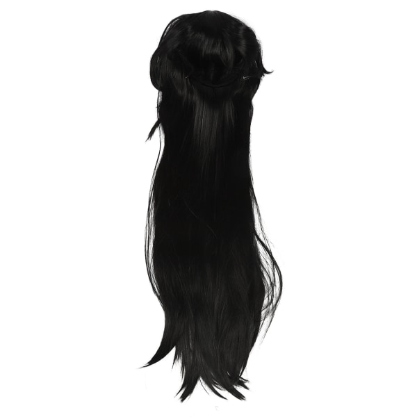 Kvinder langt hår paryk sort farve hår pandehår åndbar net tegneseriefigur Cosplay lige parykker 1 meter