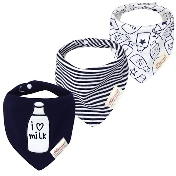 3-pack Baby Triangel-Sjal Set Tryckt Saliva Handduk Spädbarnsmatningsförkläde set 4