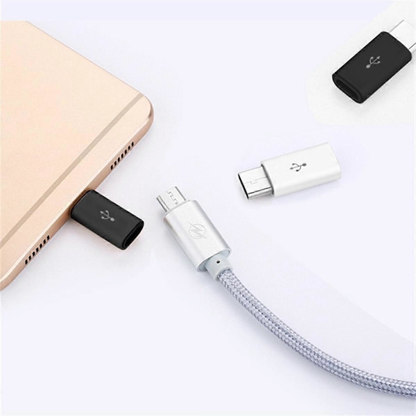 Type-C Konverter Adapter Android Mini till Type-C OTG Konverter Huvud Data Type-C Mini Konverter, Svart.pa