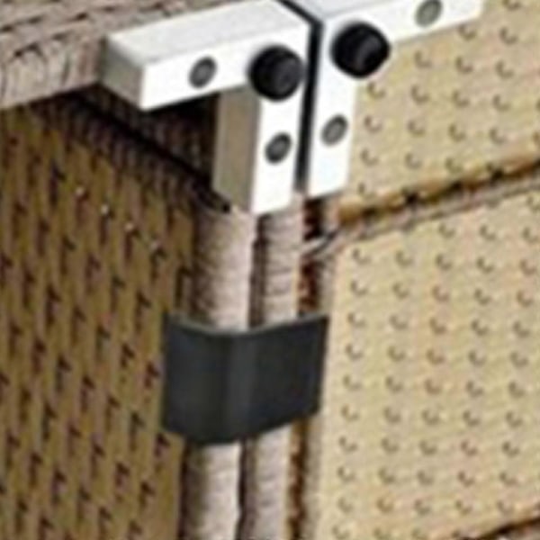 10 st Trädgårdsmöbelklämmor i Konstrotting Flexibla Halkskydd Soffkoppling för Rottingmöbler Soffa Striped Card Slot 6cm 10pcs