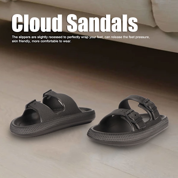 Sandaler Tofflor EVA Tykke Såler Slip On Slides Sommer Udendørs Stilige Cloud Tofflor Sort Black 40/41