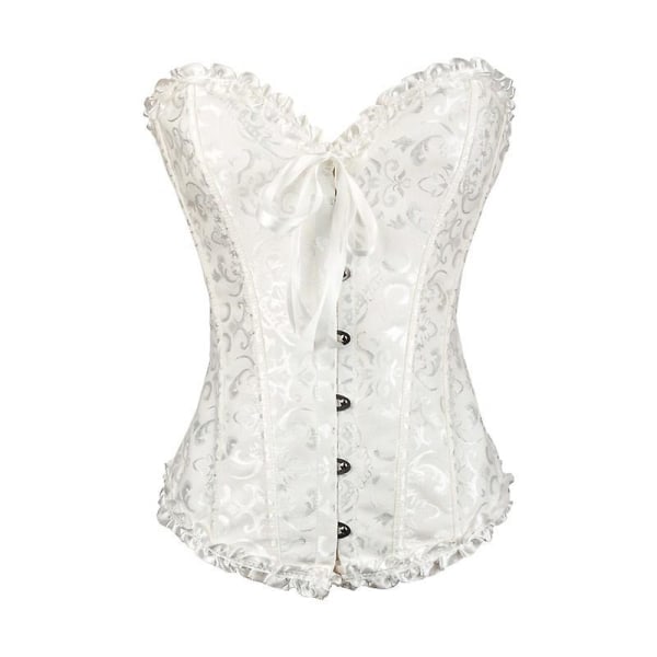 Jacquardväst shapewear, axelbandslös korsett Vit Vit L_paris White L