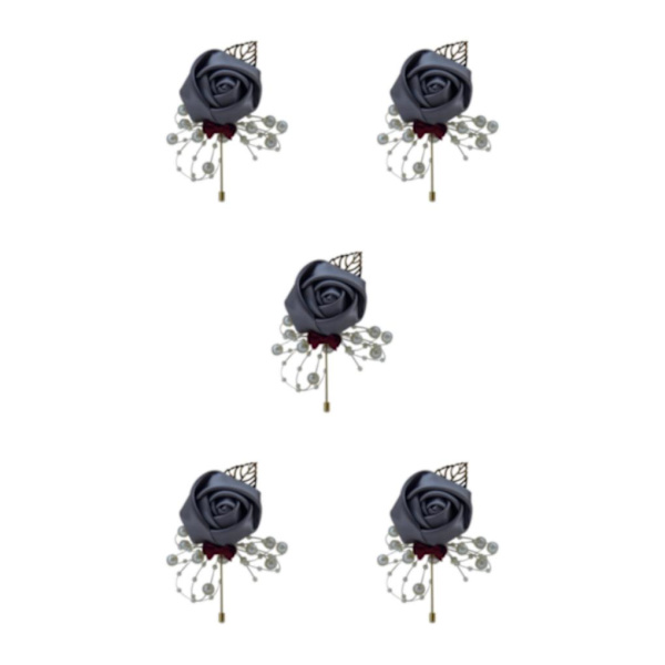 1/2/3/5 Lyxiga bröllopsbroschnålar Chic och eleganta tillbehör mörkgrå dark grey 5Set
