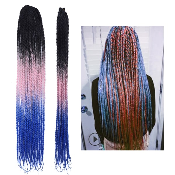 24 tommers kjemiske fiberfletter Punk Gradient Dirty Braid Weaving Braid Hair Extension #2