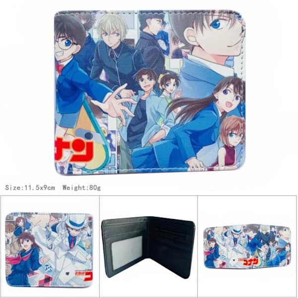 Konan Anime Plånbok Bifold Kortplånbok med Myntficka